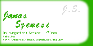 janos szemesi business card